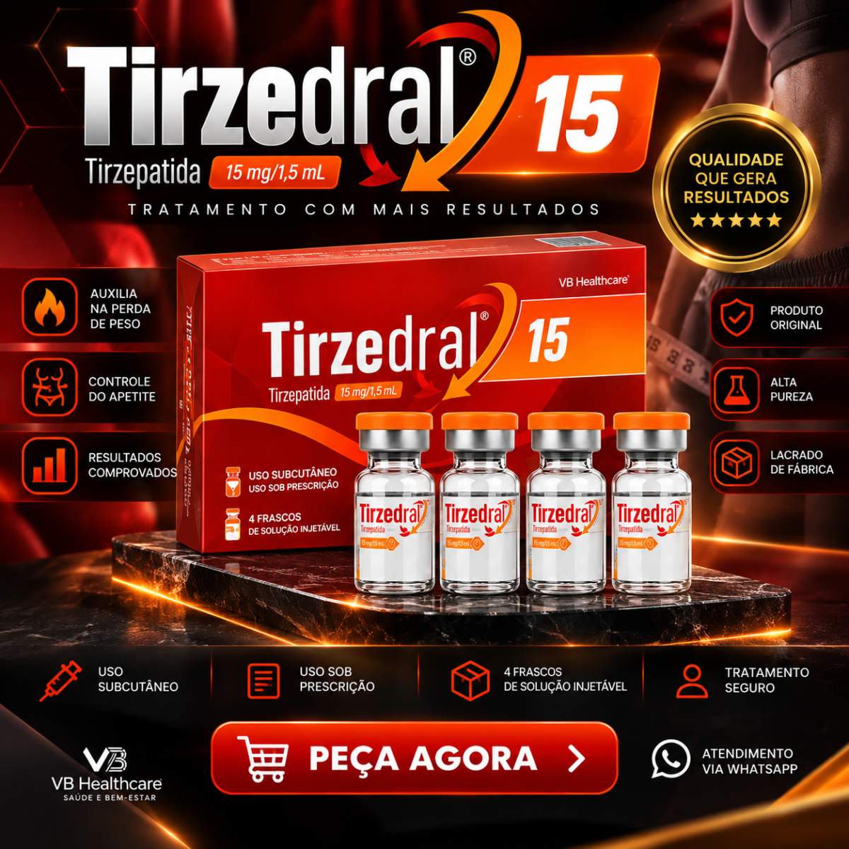 Tirzedal 15 caixa com 4 ampolas