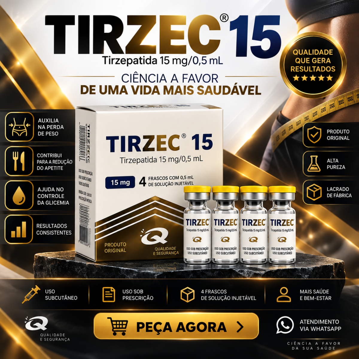 Tirzec 15 caixa com 4 ampolas