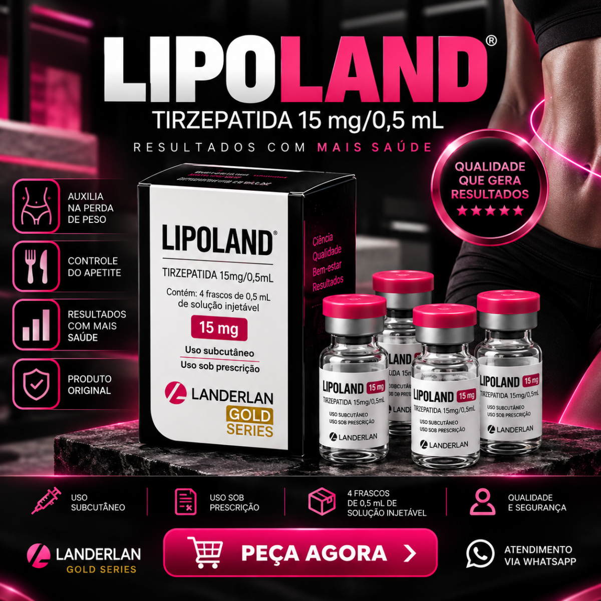 Lipoland 15 caixa 4 ampolas