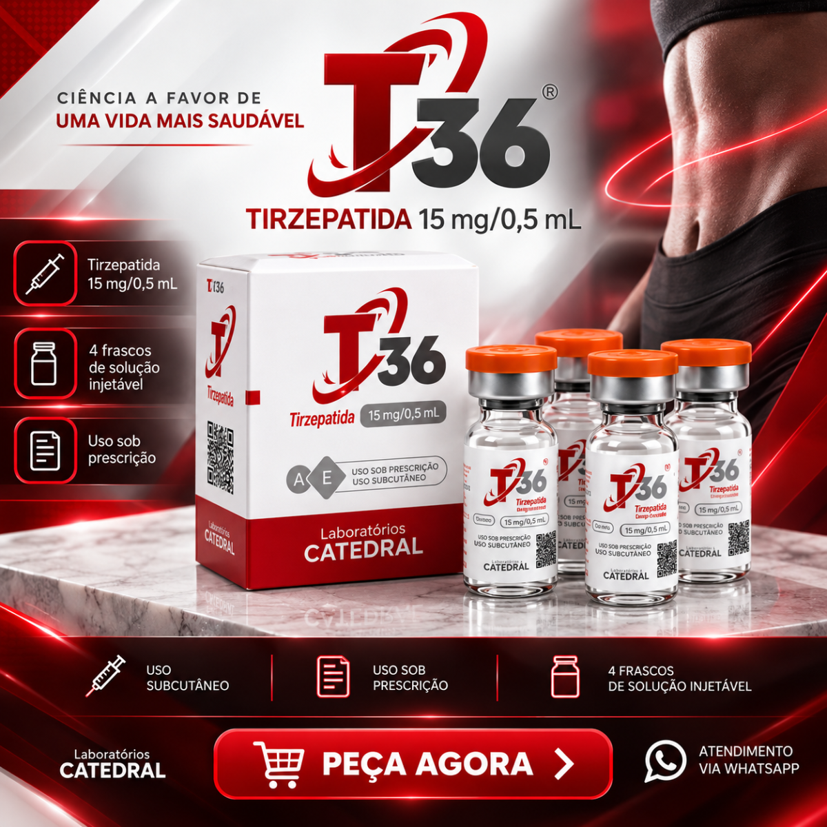 T36 caixa com 4 ampolas